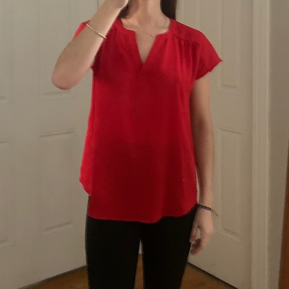 Banana Republic Red Silk T-shirt